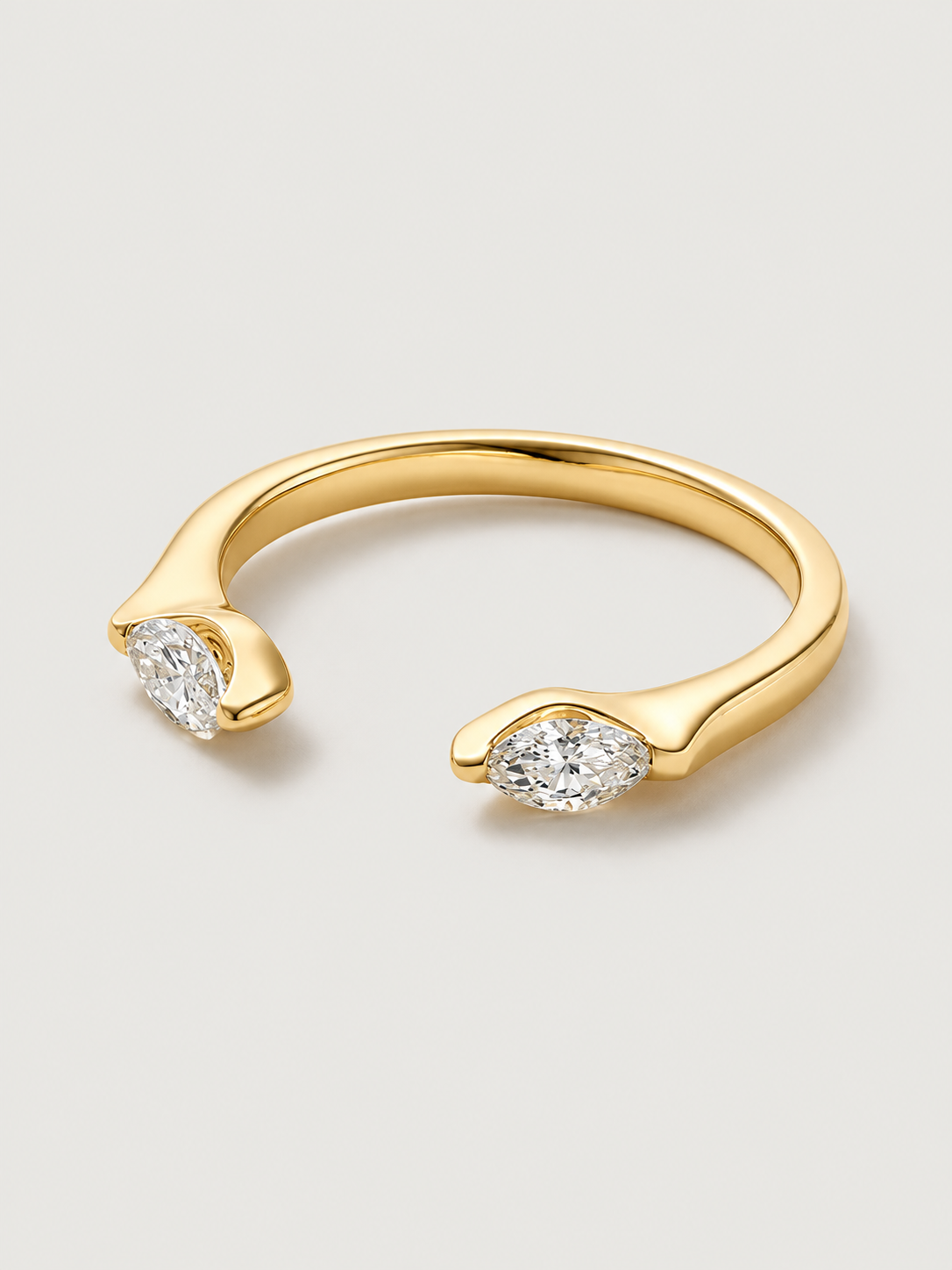 Inel din Argint Gold Twin Marquise