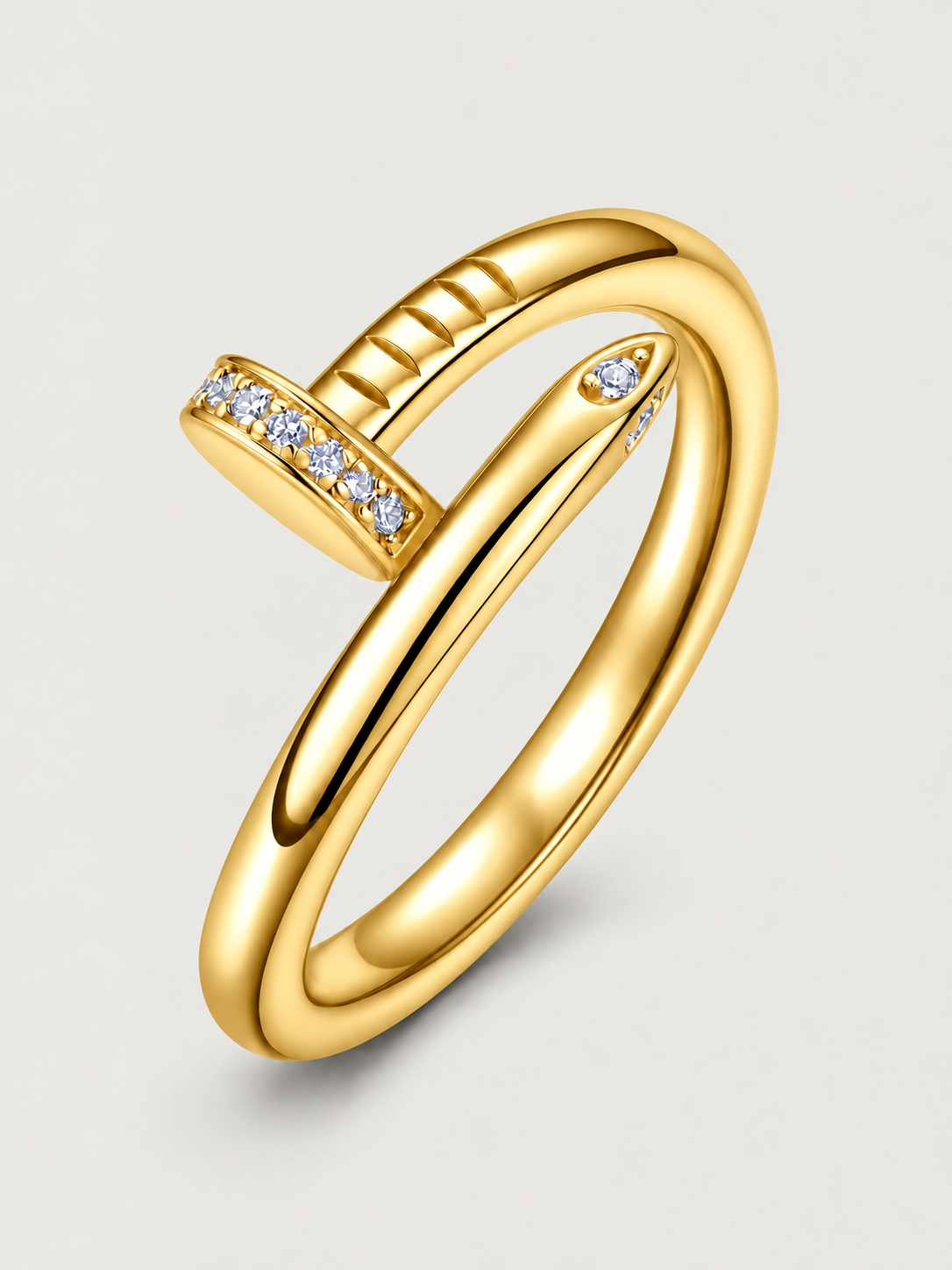 Inel din Argint Moissanite Gold Nail Glow