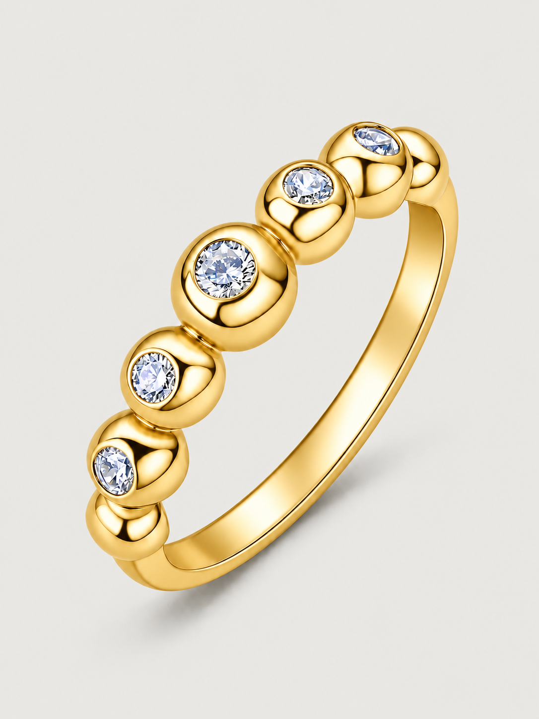 Inel din Argint Moissanite Gold Orbital Glow