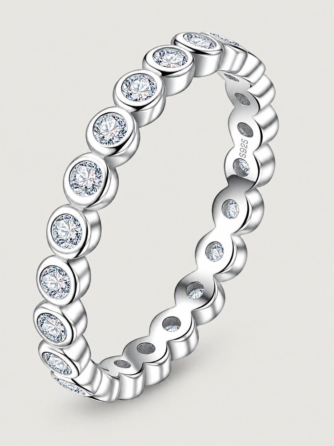Inel din Argint Moissanite Silver Lumière Eternity
