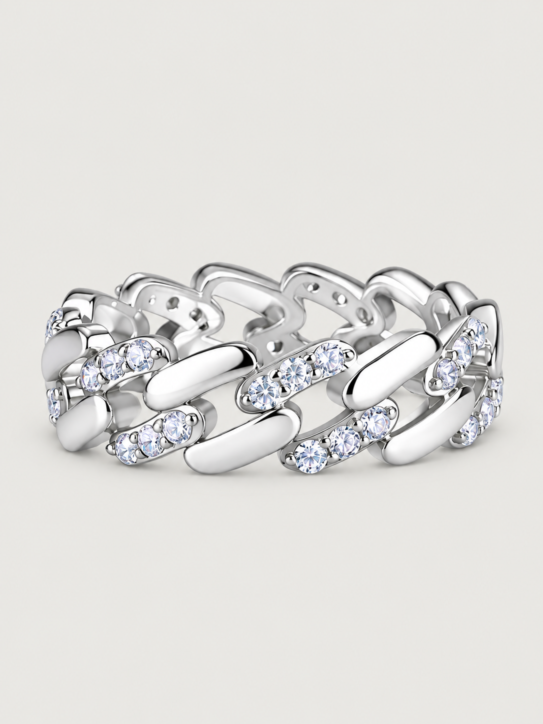Inel din Argint Moissanite Silver Luminous Links