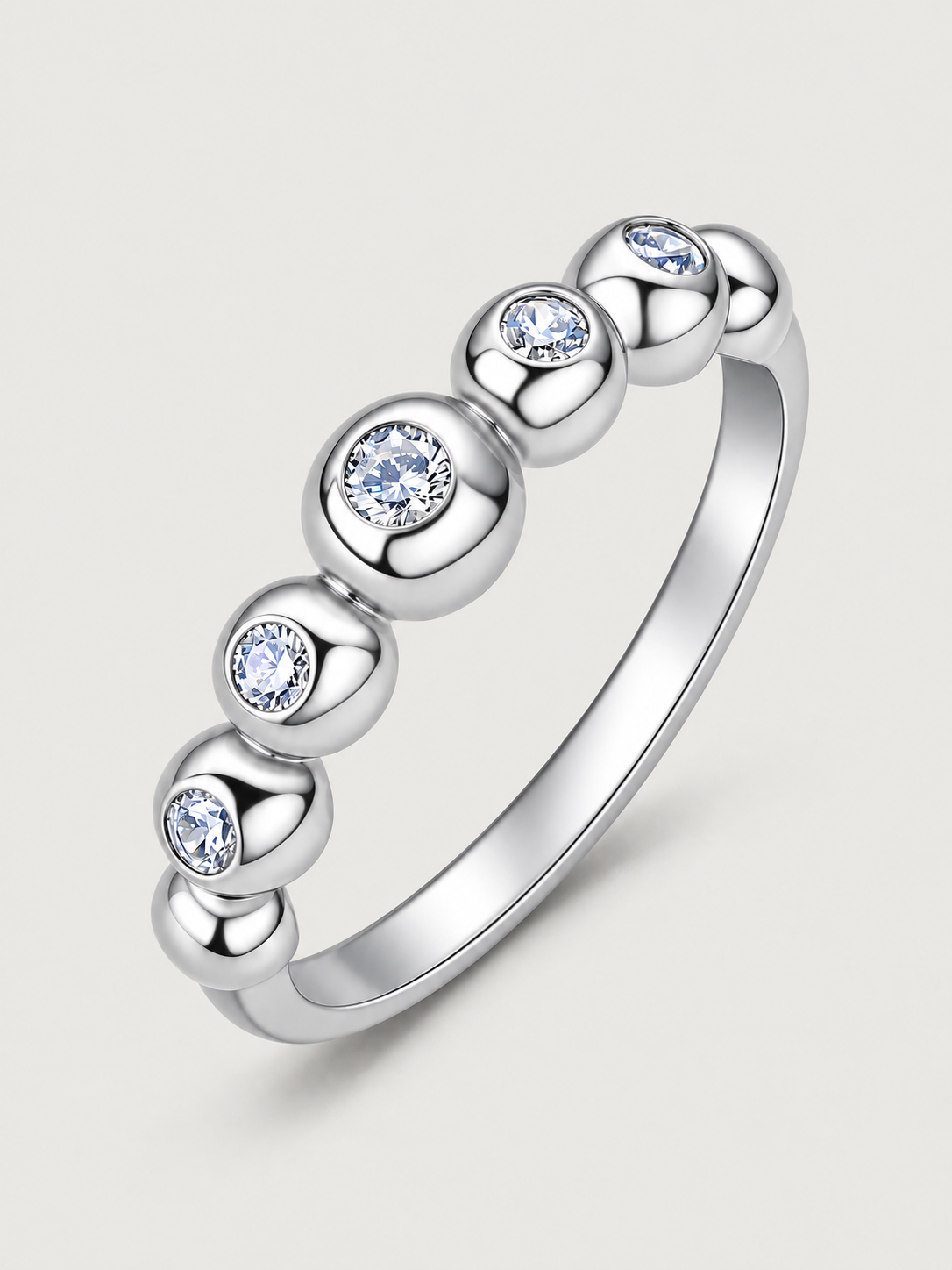 Inel din Argint Moissanite Silver Orbital Glow