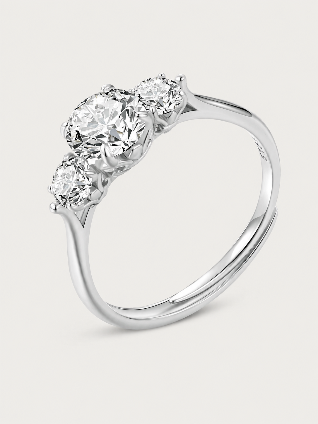 Inel din Argint Moissanite Trilogy 1.6 ct