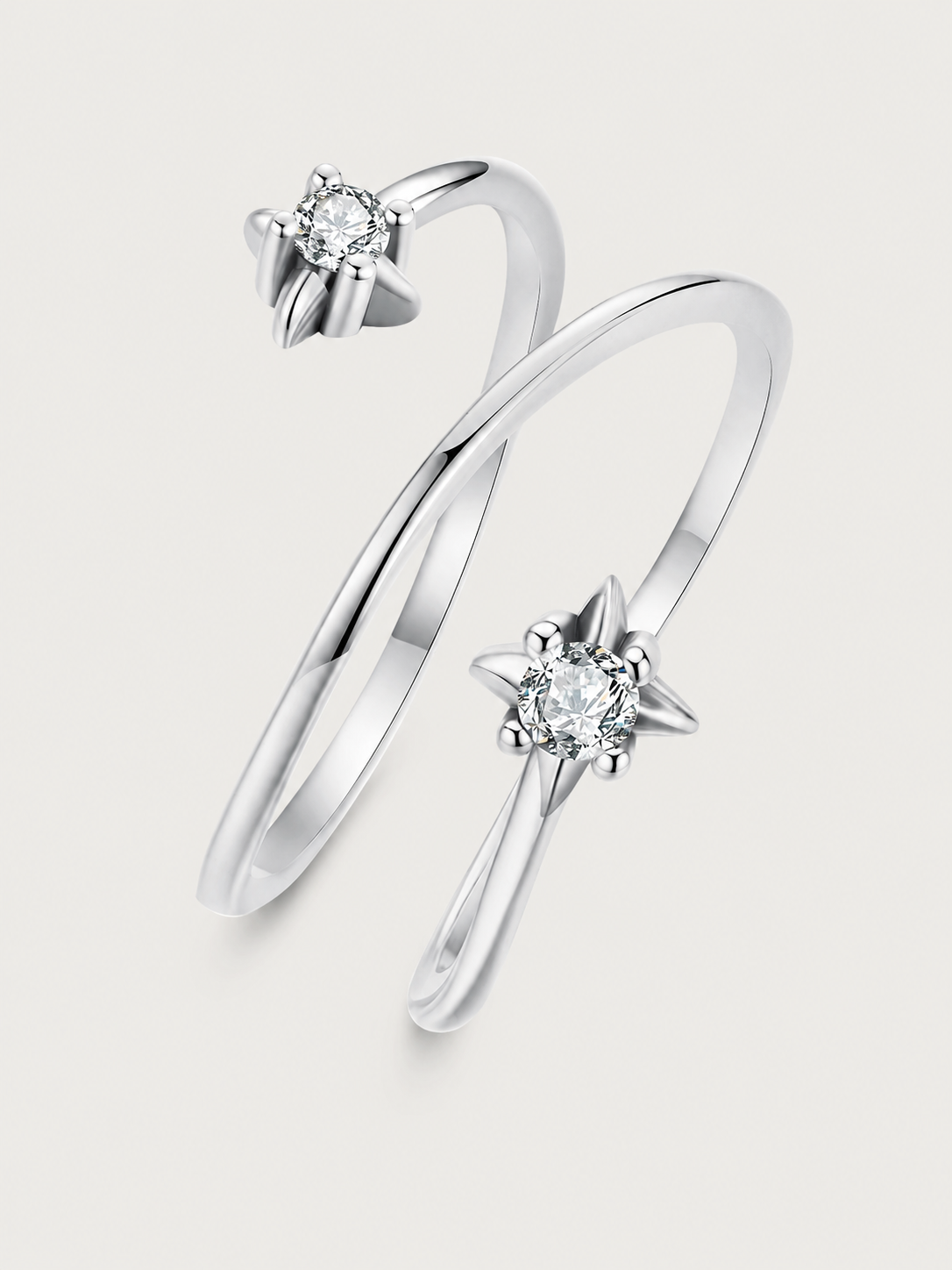 Inel din Argint Star Orbit cu zirconii