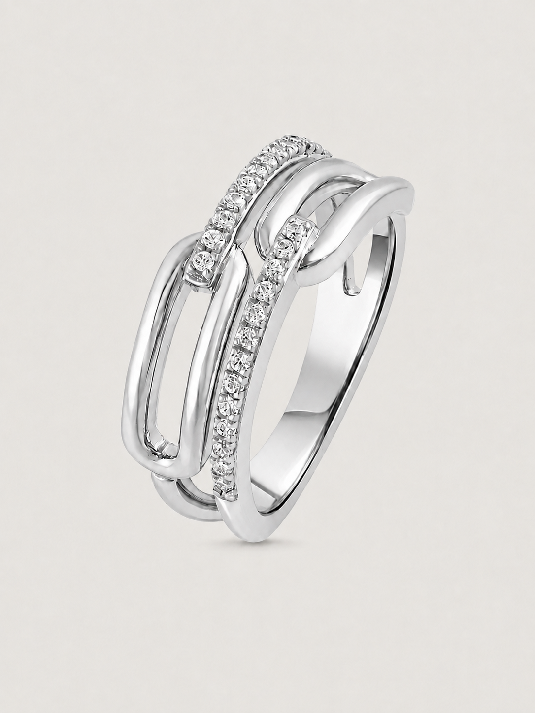 Inel din Argint Zirconia 5A Interwoven Lines
