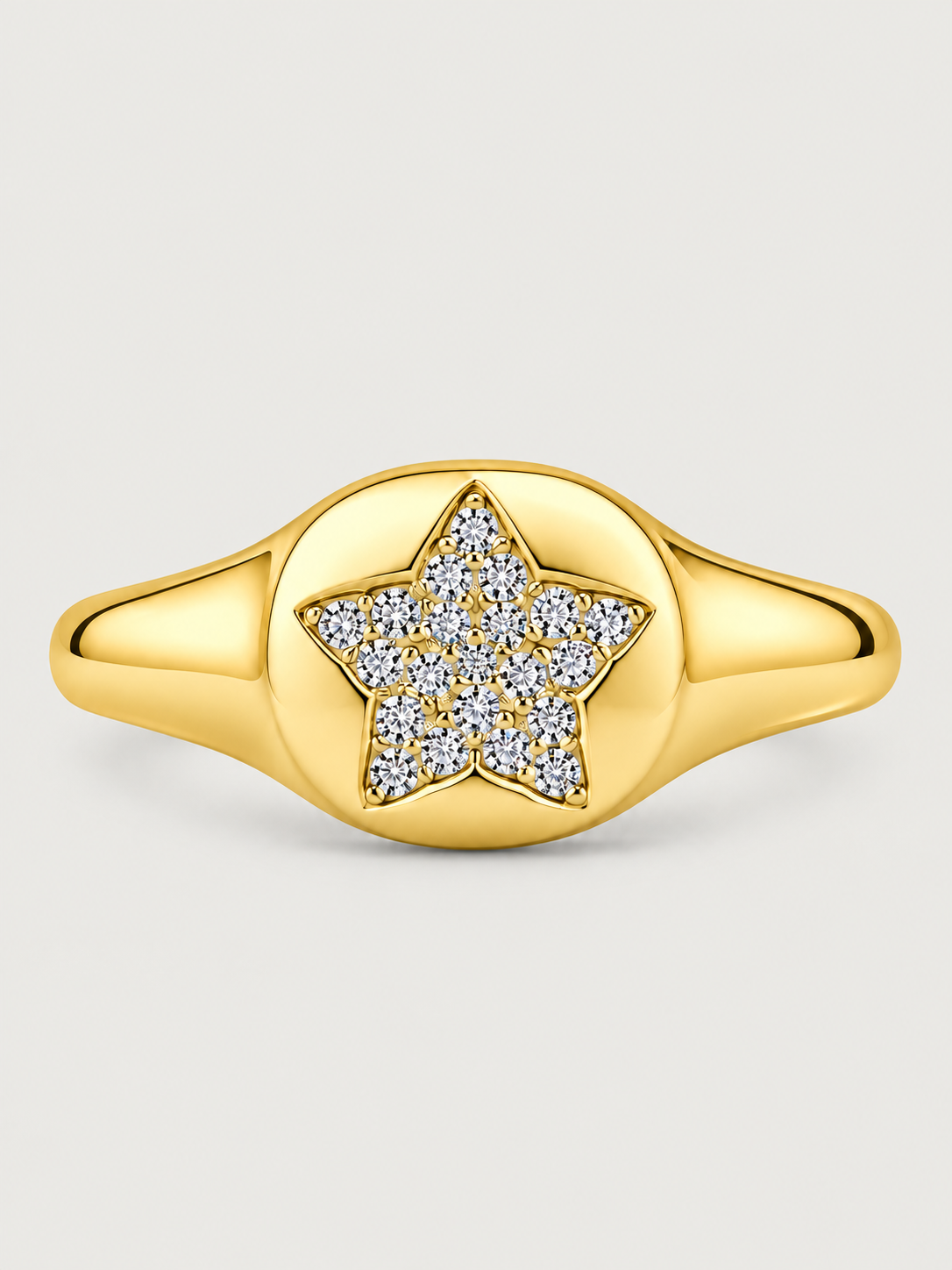 Inel din Argint cu Zirconii Gold Starlight Signet