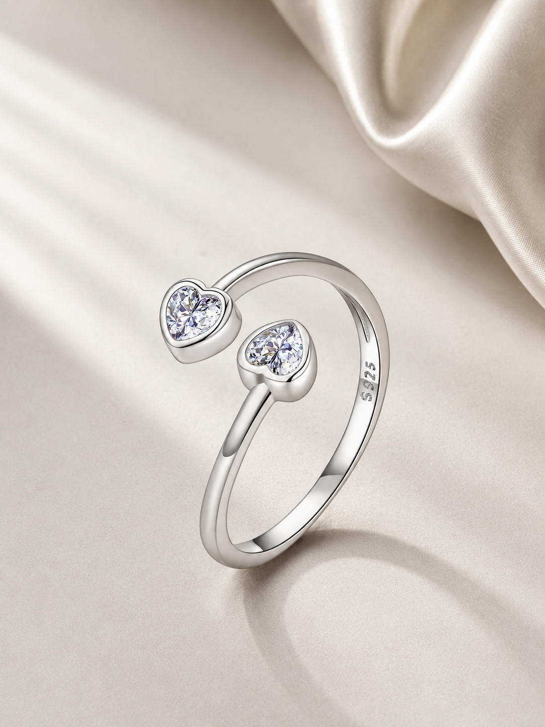 Inel Double Heart din Argint 925