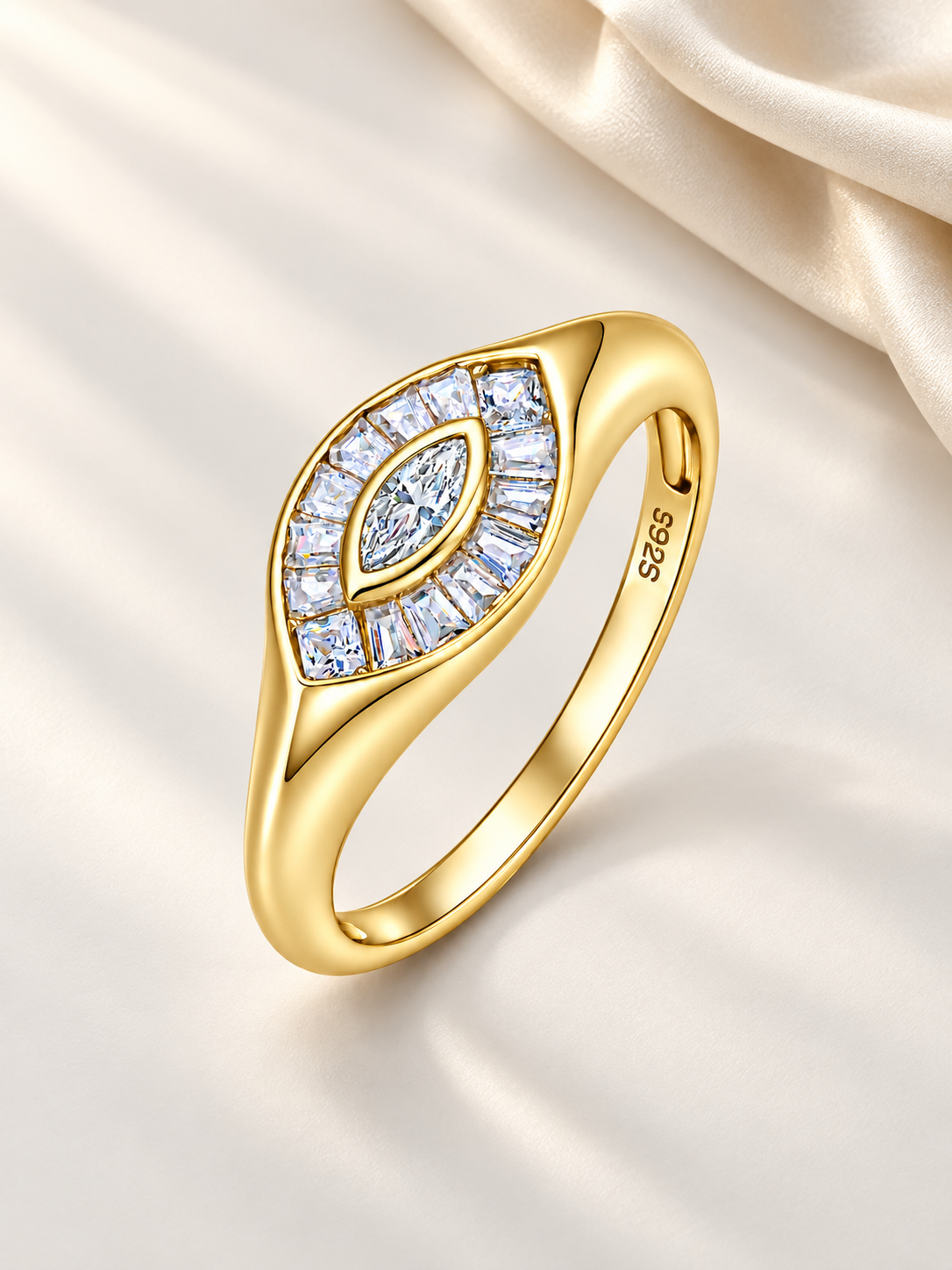 Inel Gold Celestial Eye cu Zirconii 5A