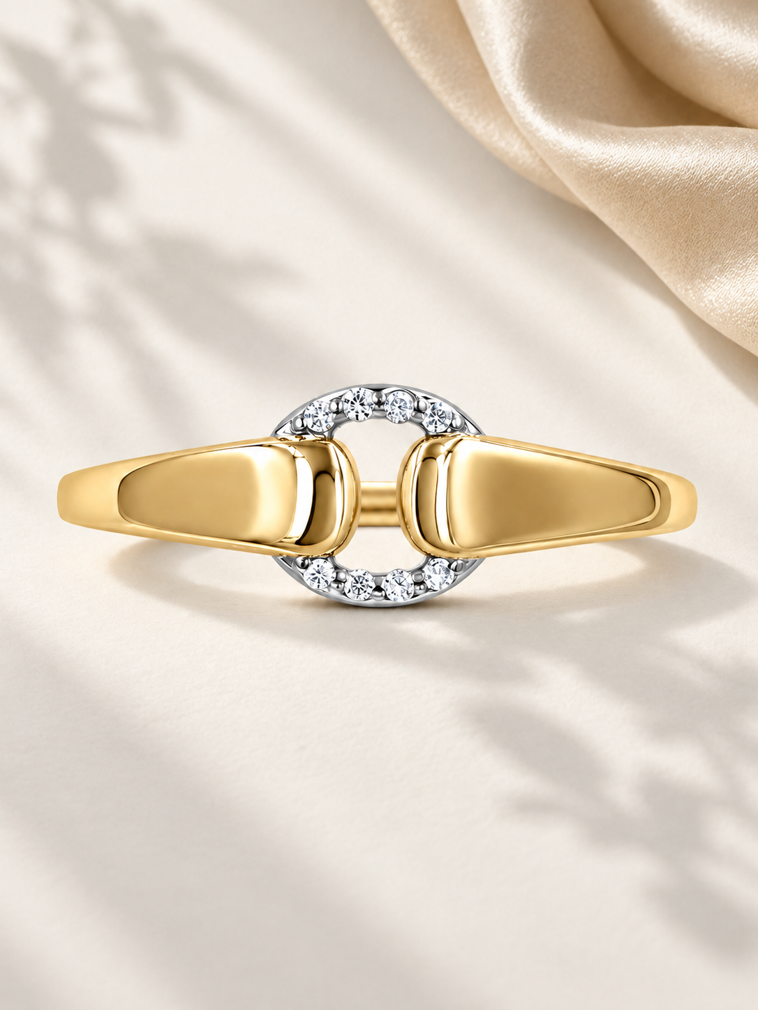 Inel Gold Circle Connection cu Zirconii 5A