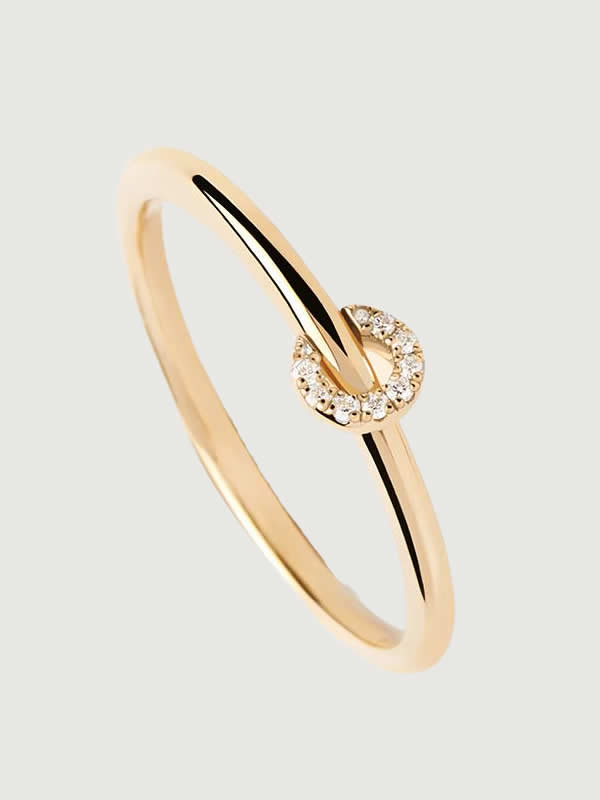 Inel minimalist auriu din argint elegant