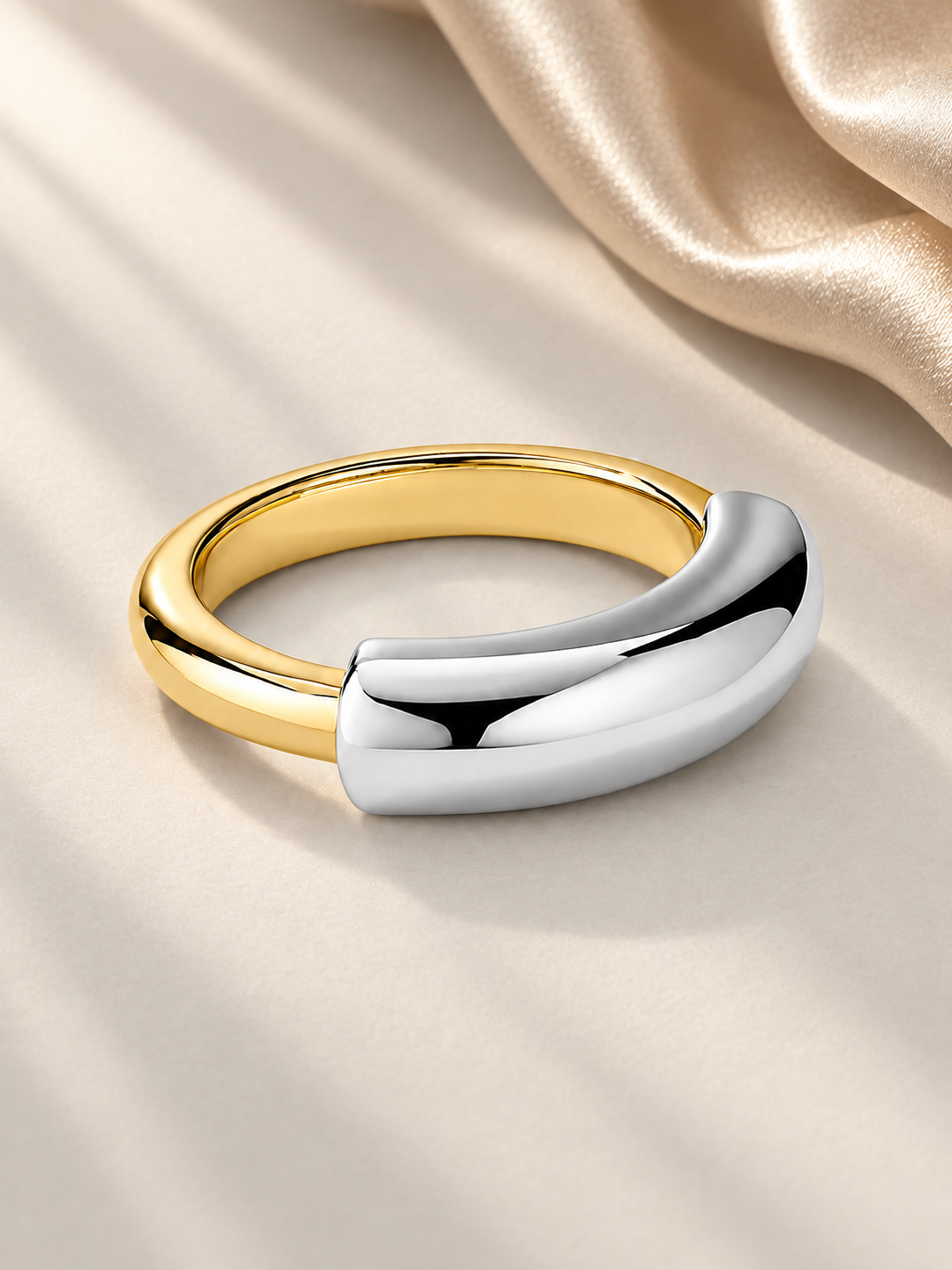 Inel Modern Bicolor Dual Embrace