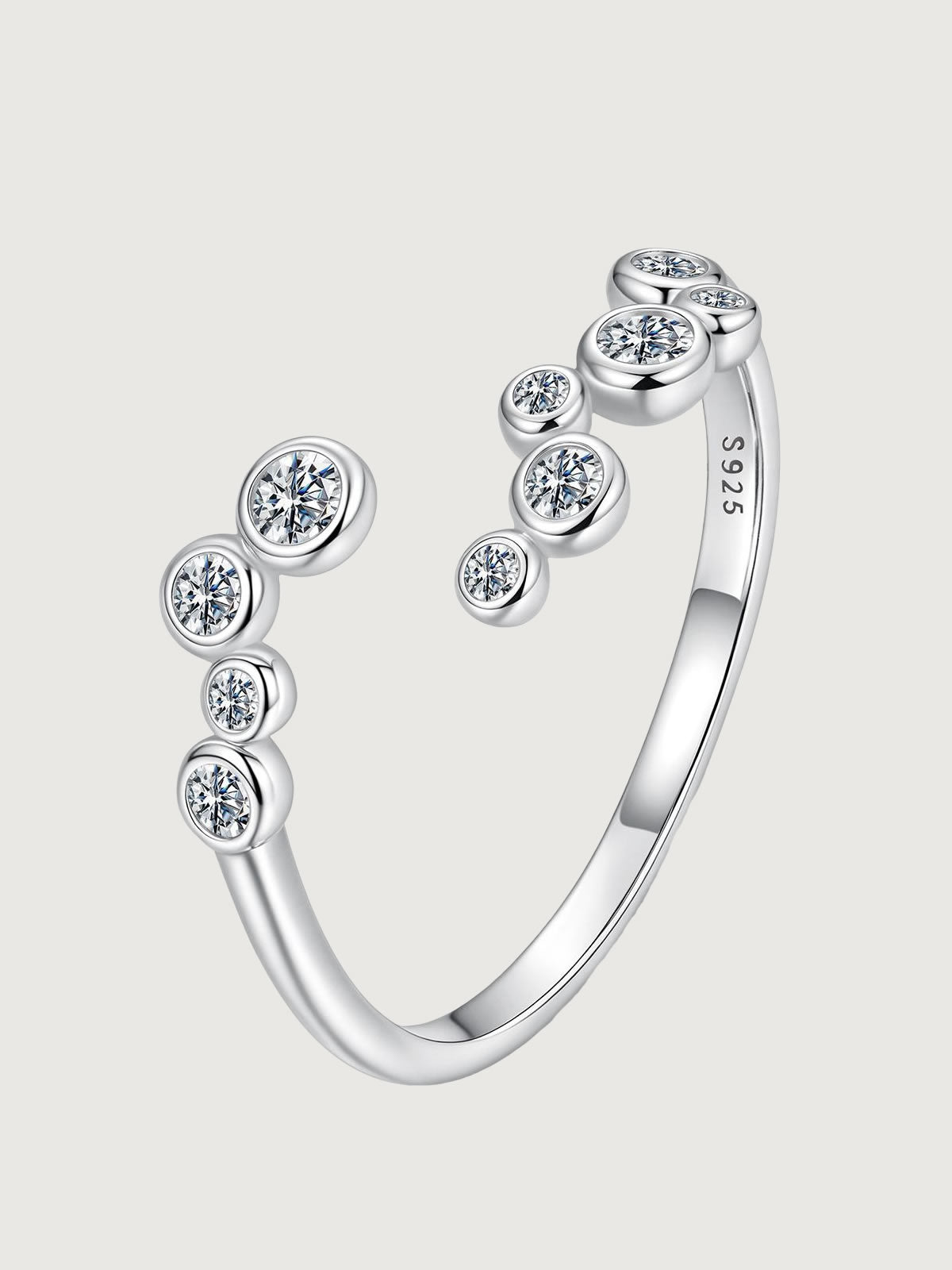 Inel cu moissanite design bubble