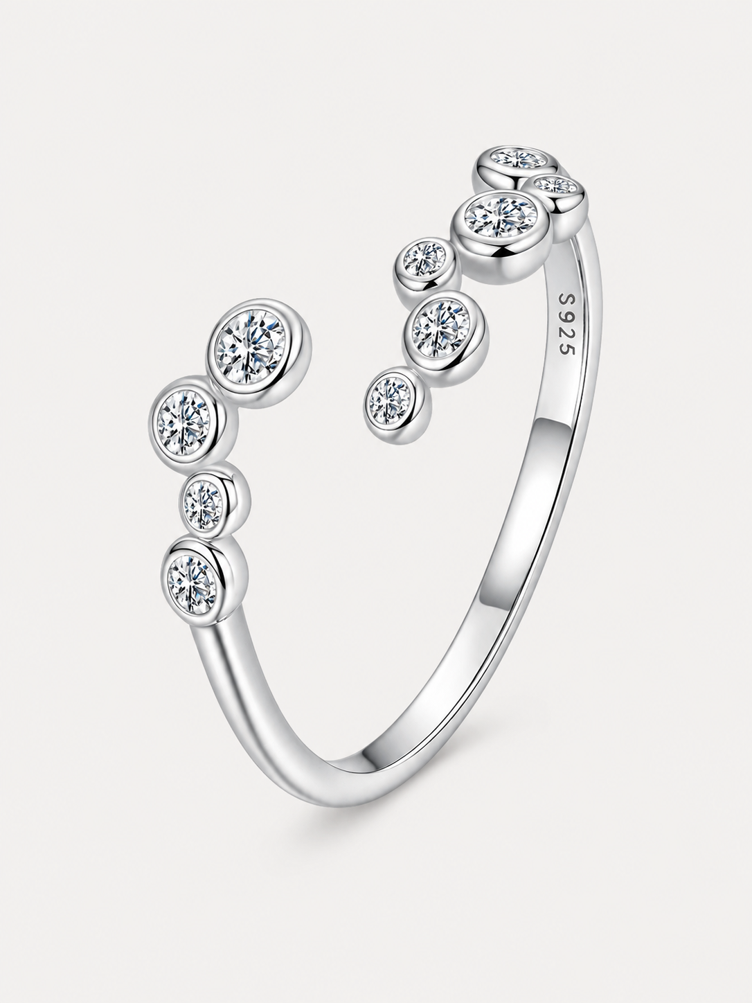 Inel cu moissanite design bubble