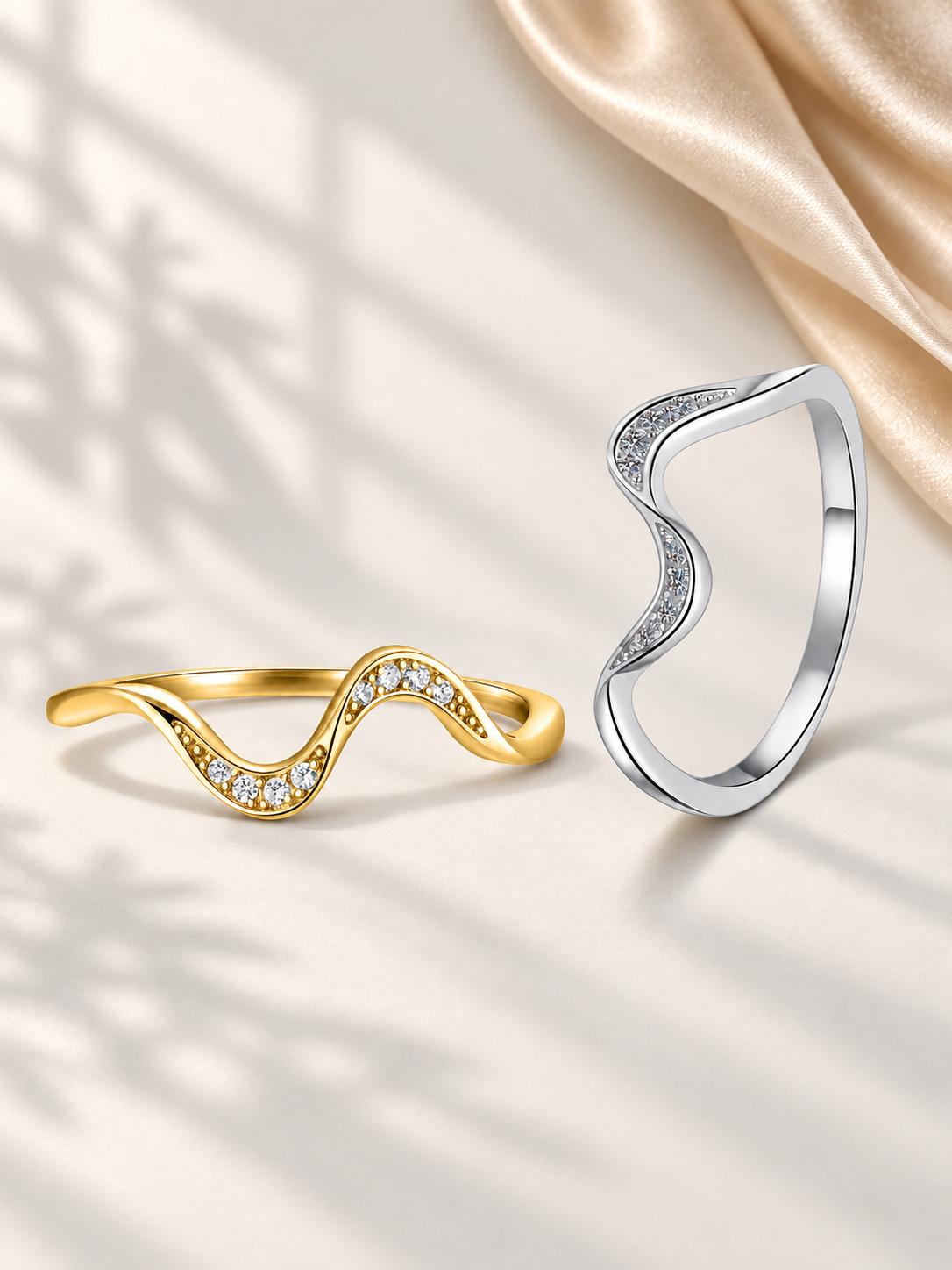 Inel Sculptural Sculpted Wave Auriu