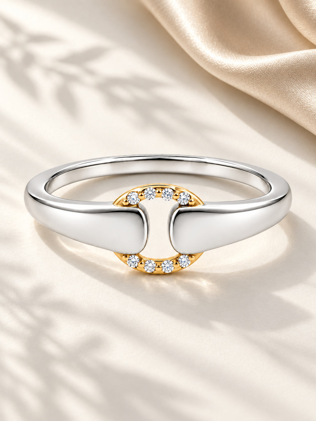 Inel Silver Circle Connection cu Zirconii 5A
