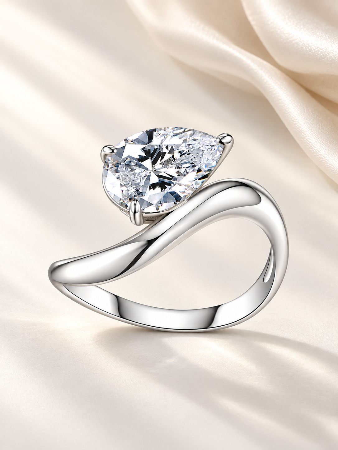 Inel Silver Élan cu Moissanite 6A