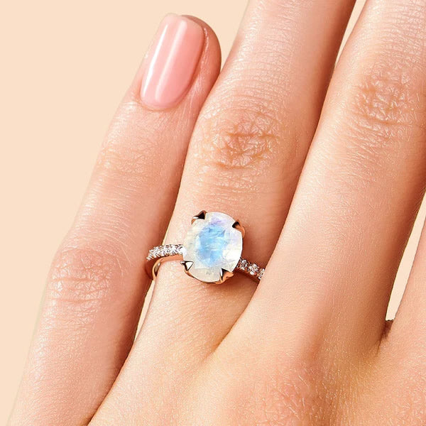 Inel din Argint Moonstone Valeria Rose Gold