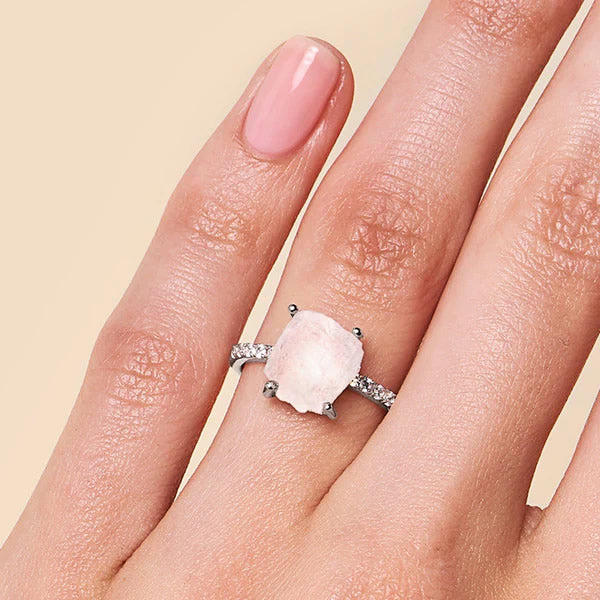 Inel din Argint Rose Quartz Sara Silver