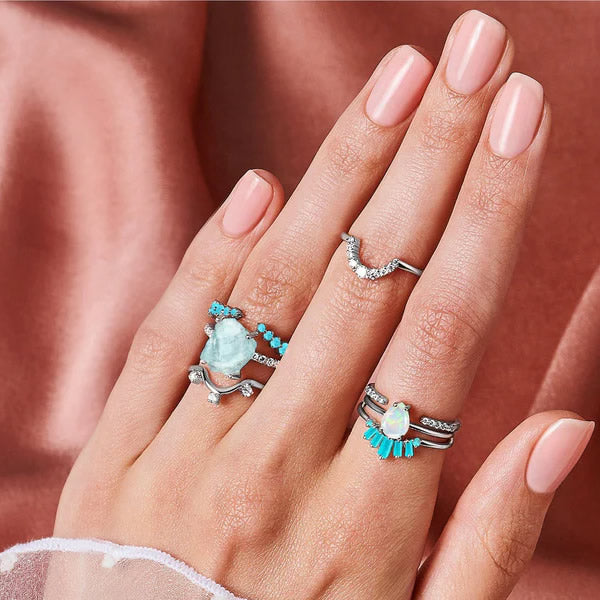 Inel din Argint Aquamarine Sara Silver