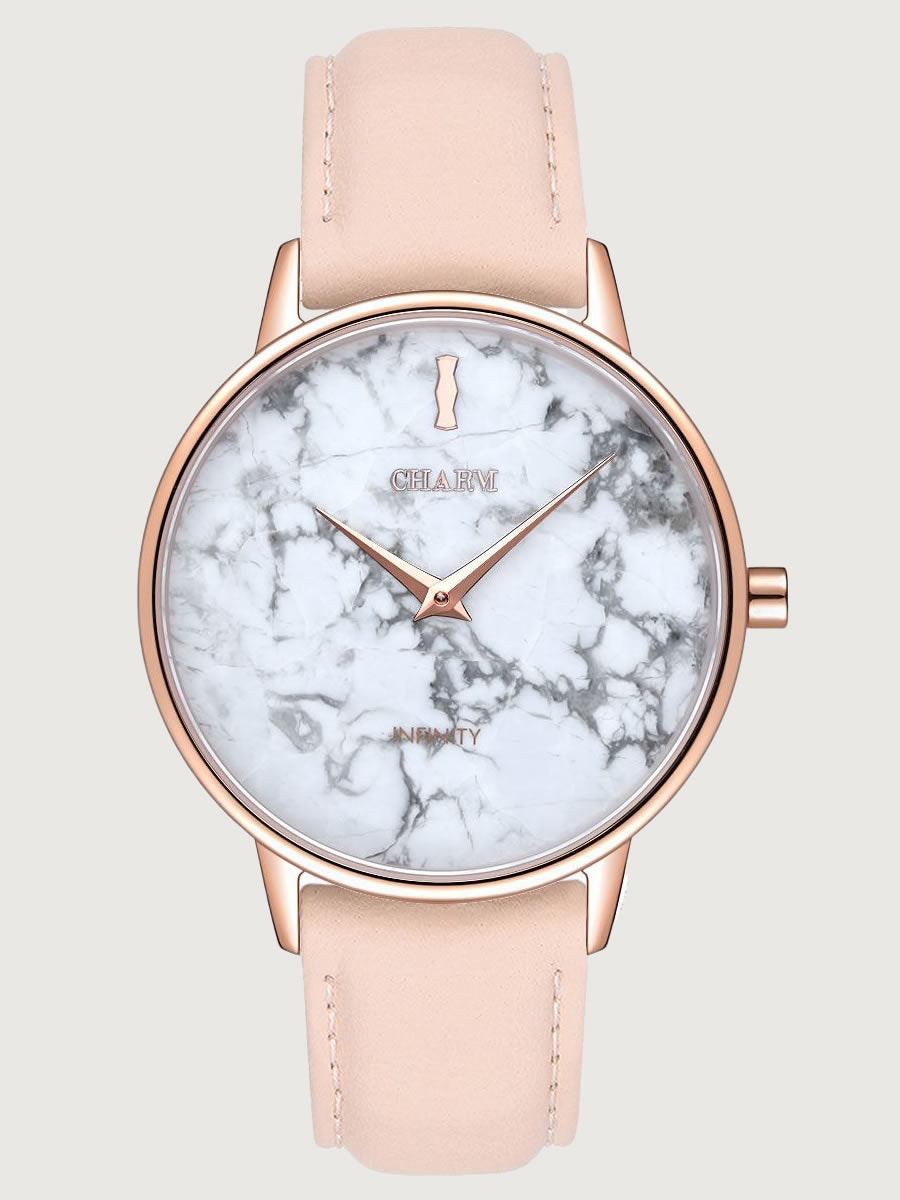 Set Cadou : Ceas Infinity Marble Theea  + Curea din piele Nuderose