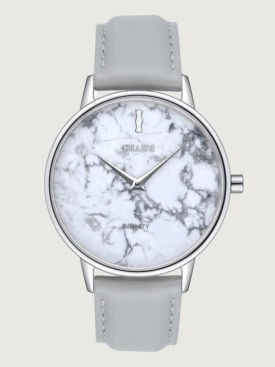 Set Cadou : Ceas Infinity Marble Freya + Curea din piele Gri