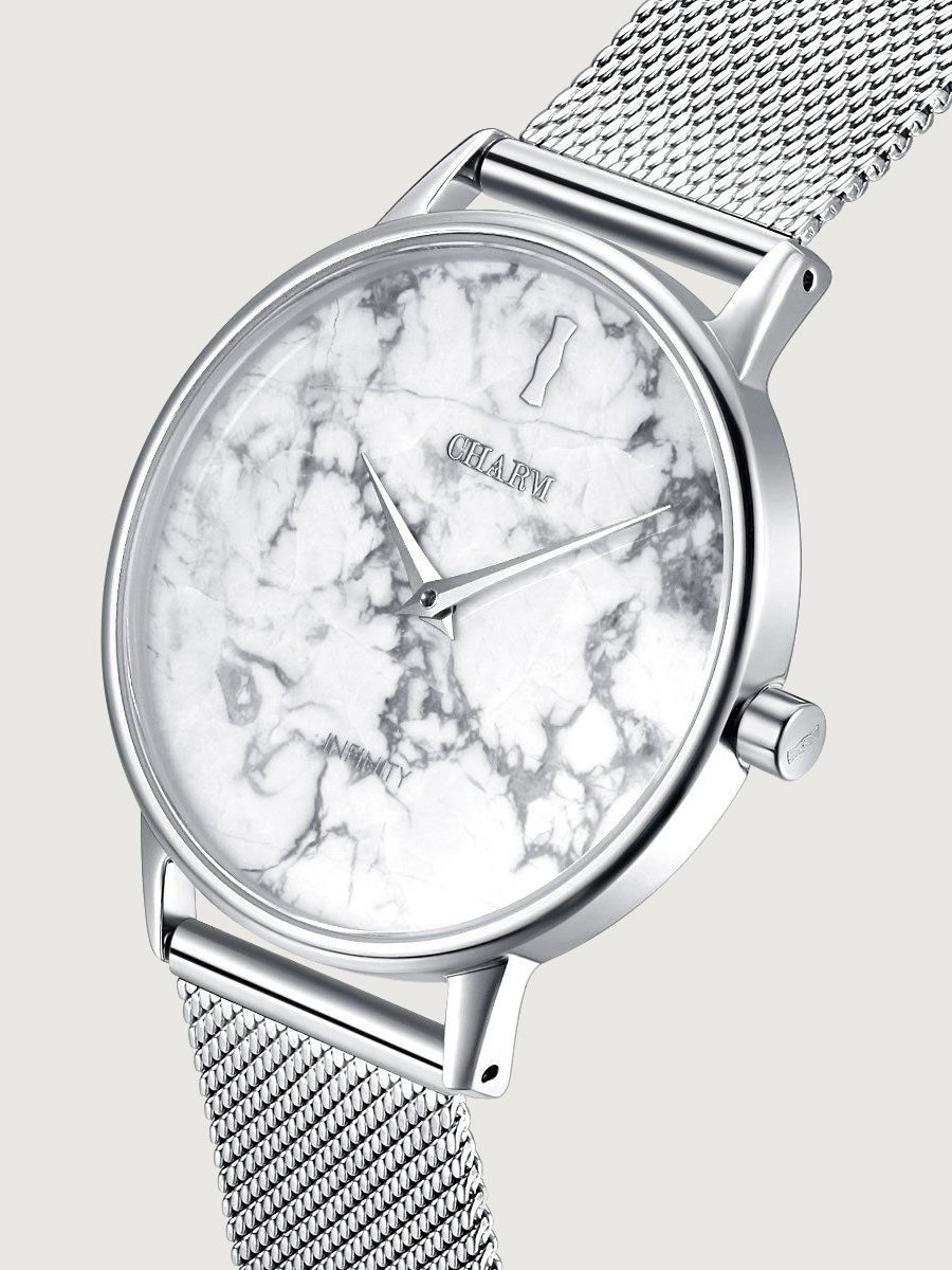 Set Cadou : Ceas Infinity Marble Freya + Curea din piele Gri