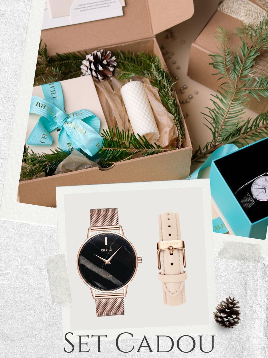 Set Cadou : Ceas Infinity Marble Florence + Curea din piele Nuderose