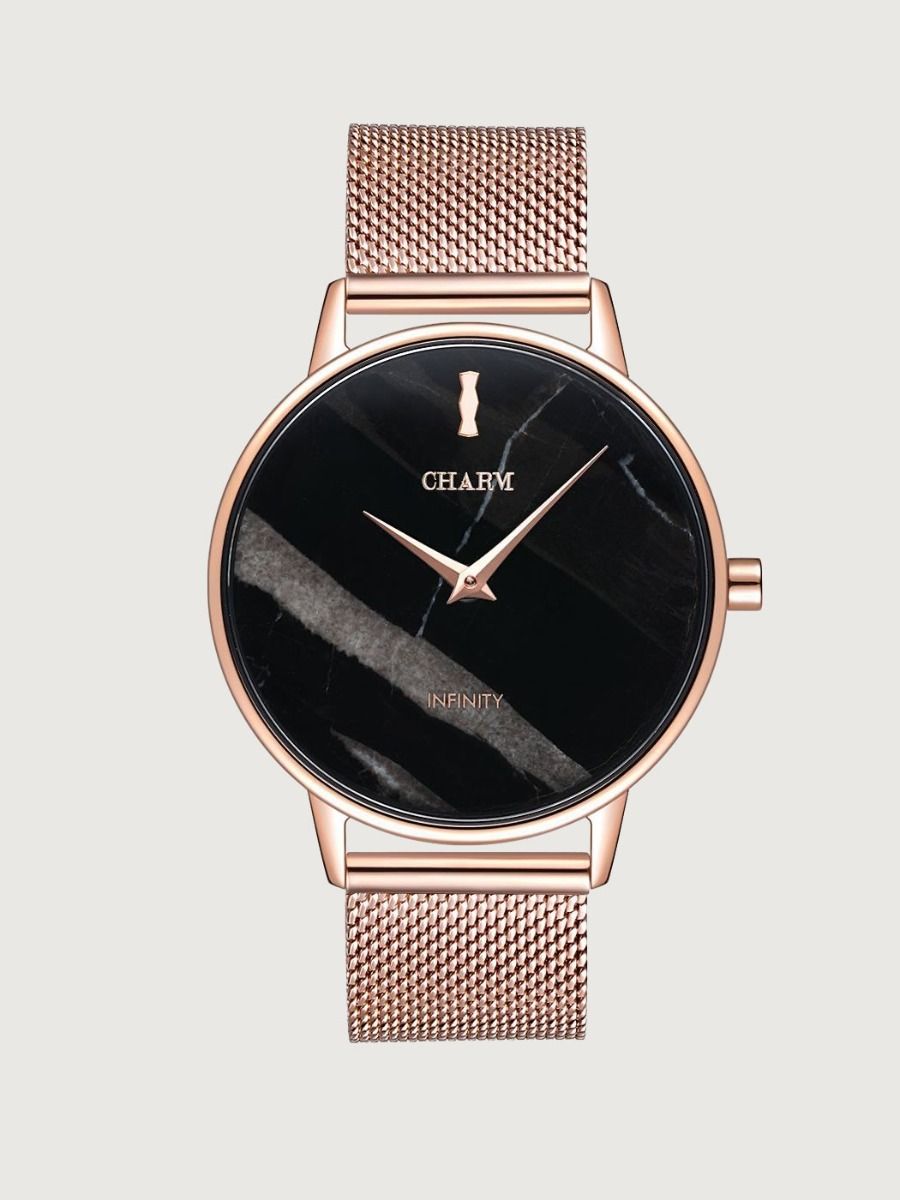 Set Cadou : Ceas Infinity Marble Florence White + Curea din otel inoxidabil Rose Gold