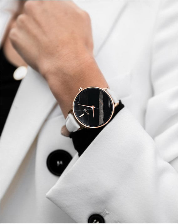 Set Cadou : Ceas Infinity Marble Florence White + Curea din otel inoxidabil Rose Gold