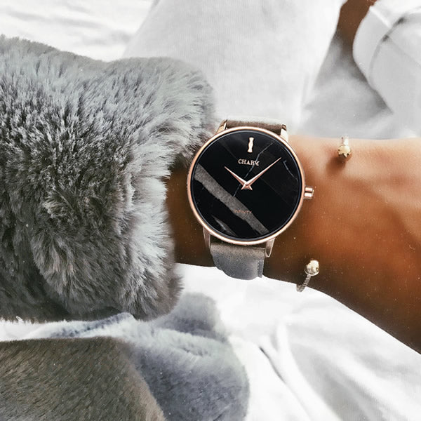 Set Cadou : Ceas Infinity Marble Florence Grey + Curea din otel inoxidabil Rose Gold