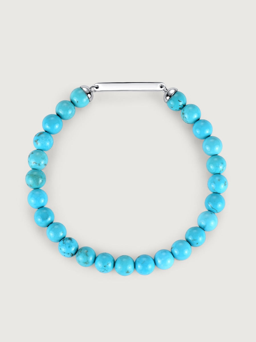 Bratara din Argint Men Turquoise Ocean Mark