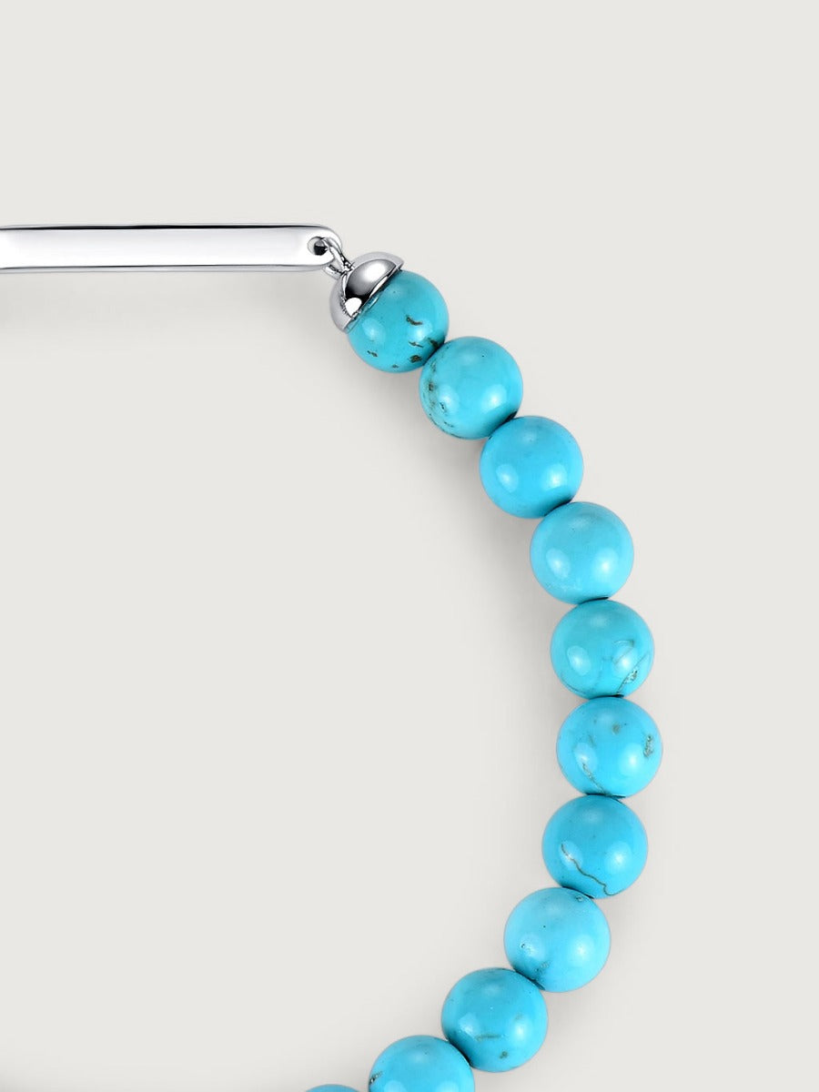 Bratara din Argint Men Turquoise Ocean Mark