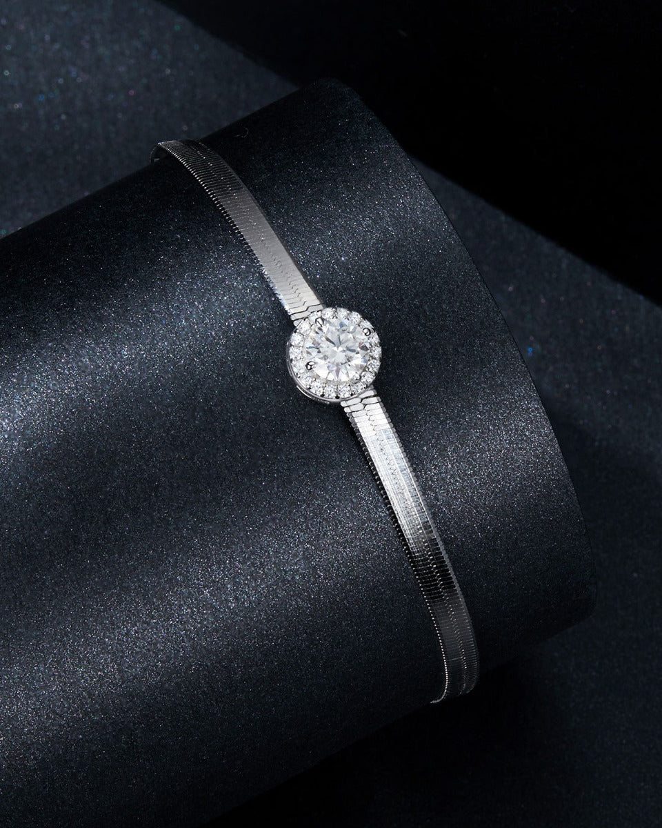 Bratara din Argint Moissanite Serpentine Elegance