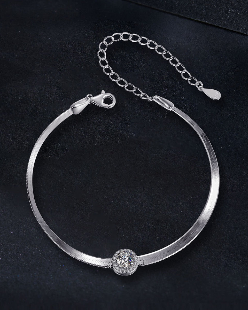 Bratara din Argint Moissanite Serpentine Elegance