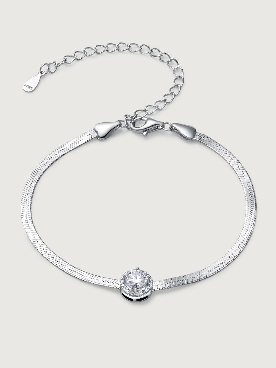 Bratara din Argint Moissanite Serpentine Elegance