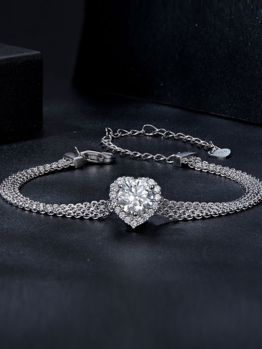 Bratara din Argint Moissanite Whispers of Love