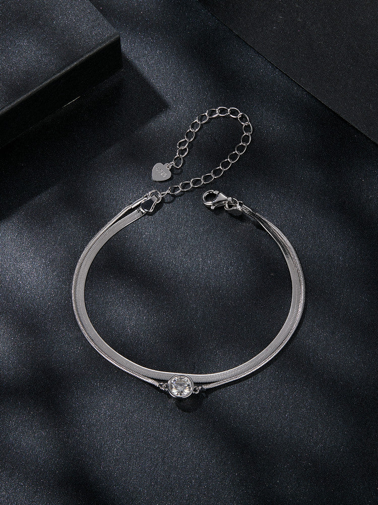 Bratara din argint Moissanite Eternal Glow