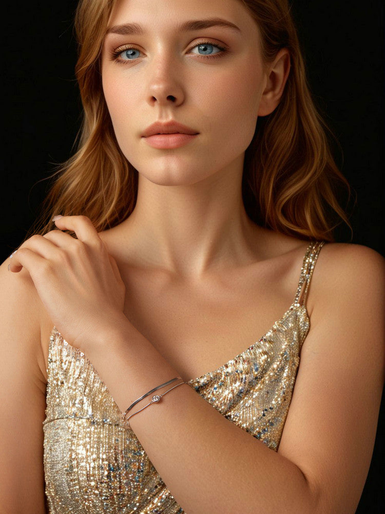 Bratara din argint Moissanite Eternal Glow