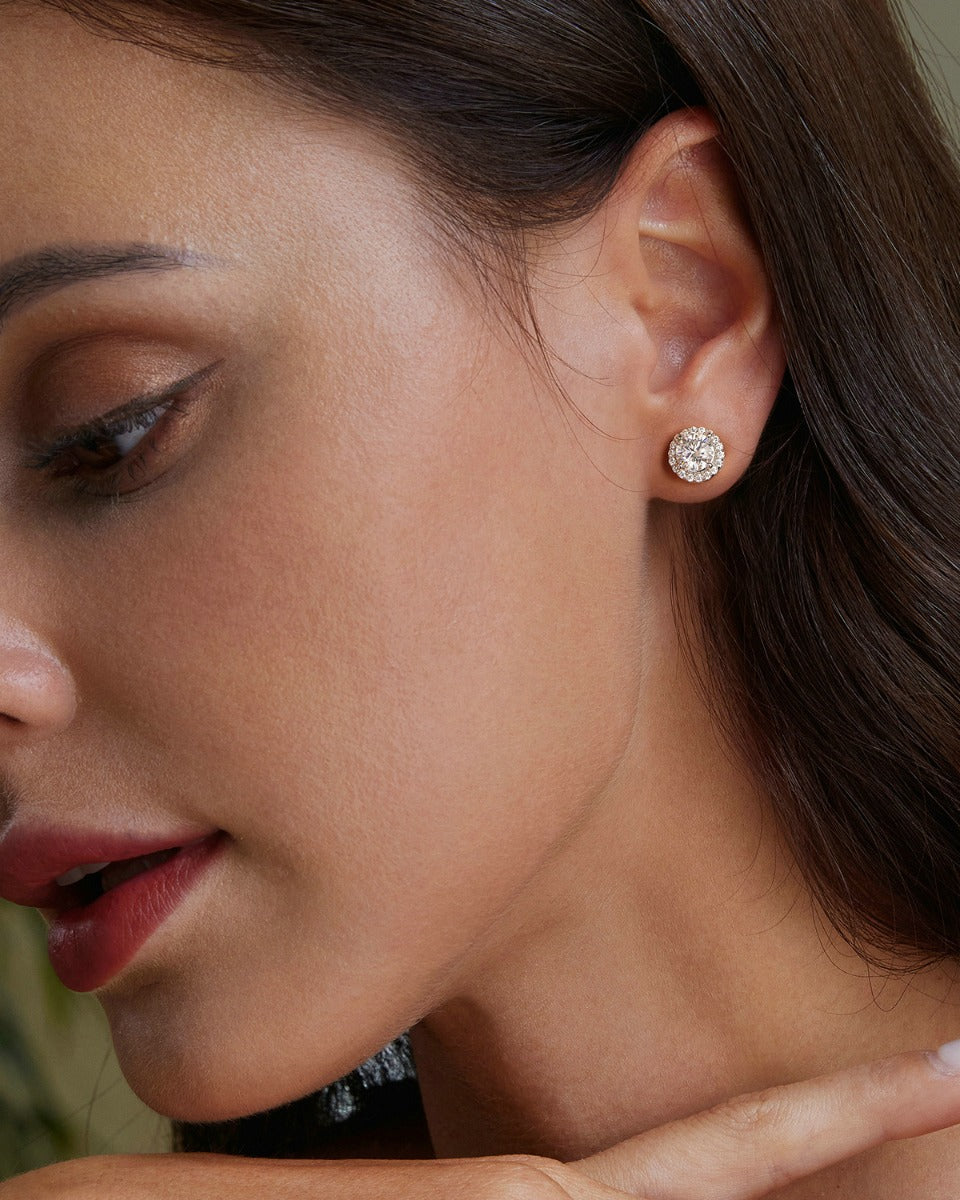 Cercei din Argint Moissanite Radiant Circlet Small