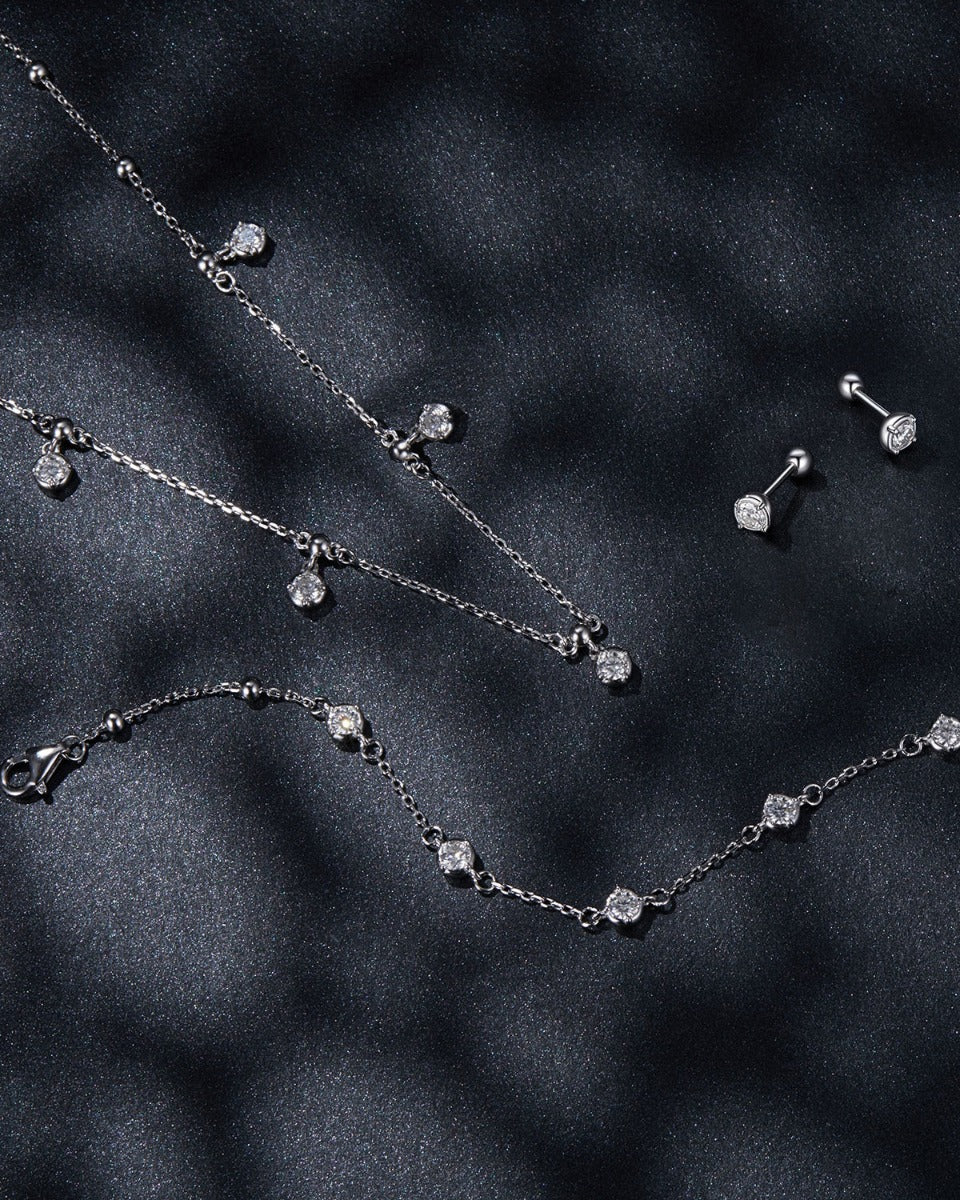 Cercei din Argint Moissanite Five Star Radiance