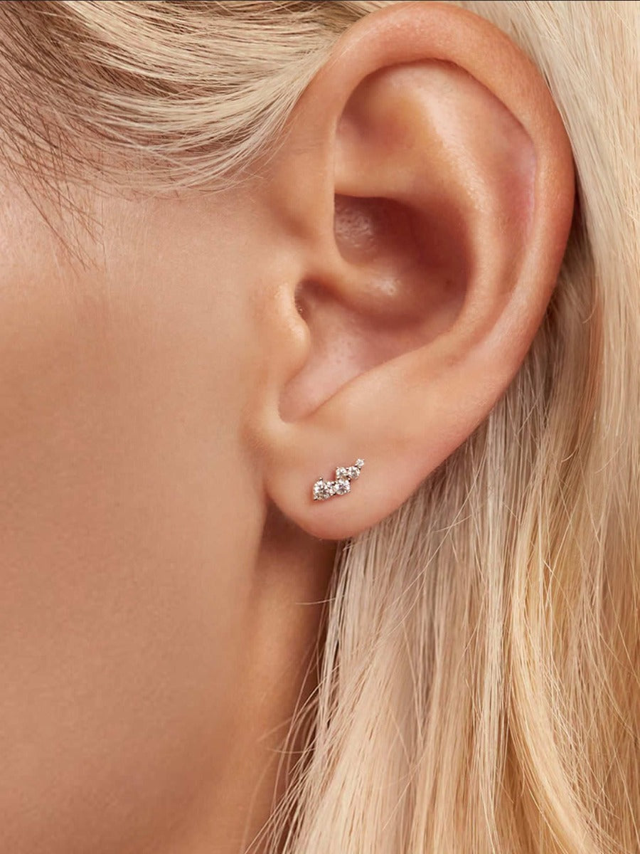 Cercei din Argint Moissanite Celestial Climber