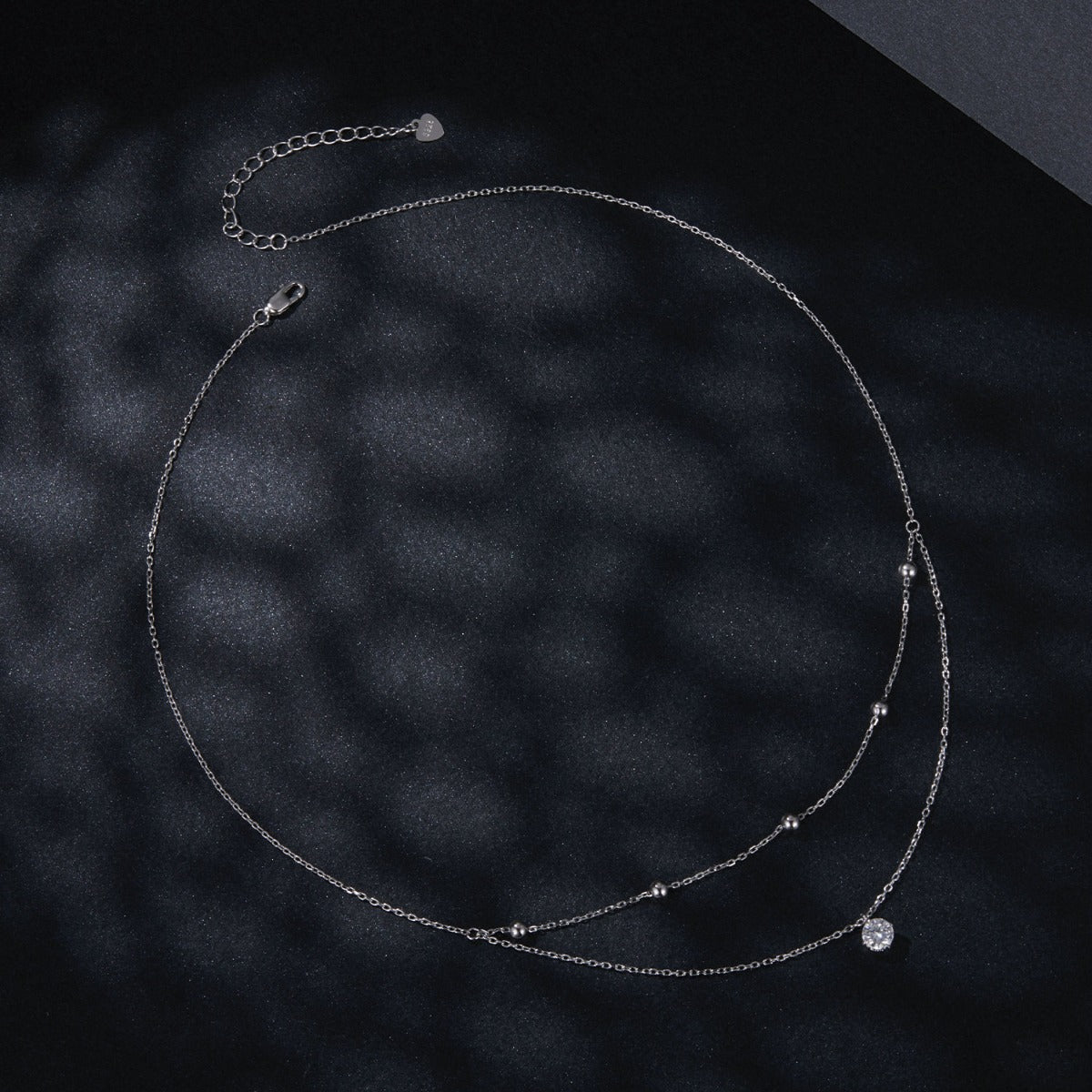 Pandantiv cu Lantisor din Argint Moissanite Dual Elegance