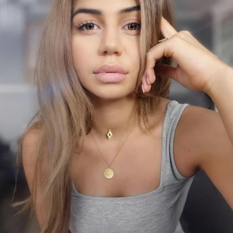 Pandantiv cu Lantisor din Argint The Infinite Nature Design Auriu