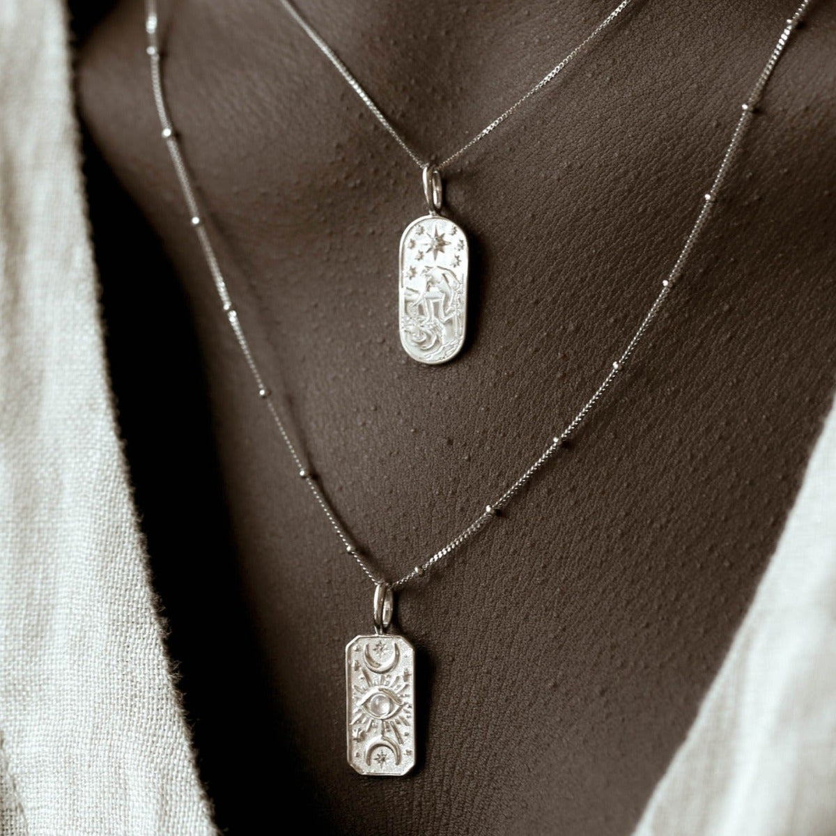 Pandantiv din Argint Moonstone Celestial Elegance Argintiu