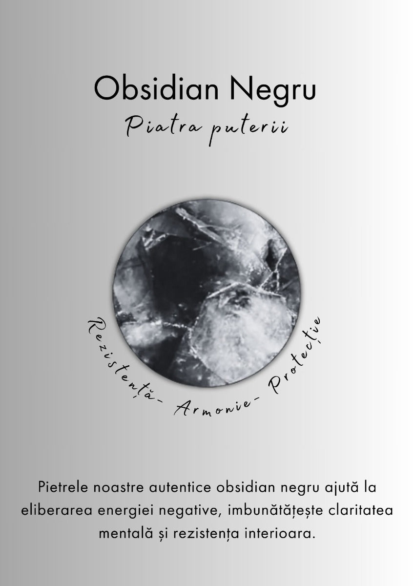 Inel din Argint Black Obsidian Valentina Silver