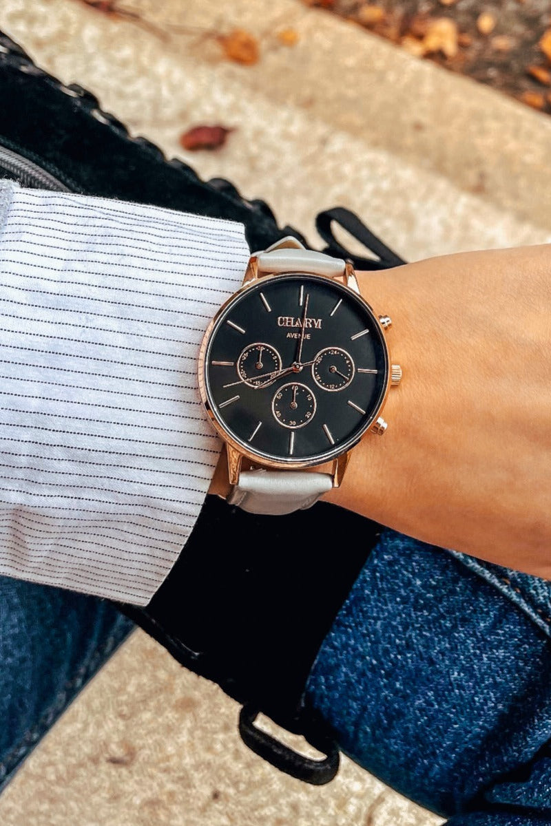 Set Cadou : Ceas Avenue Dorobanti Grey + Curea de metal Rose Gold