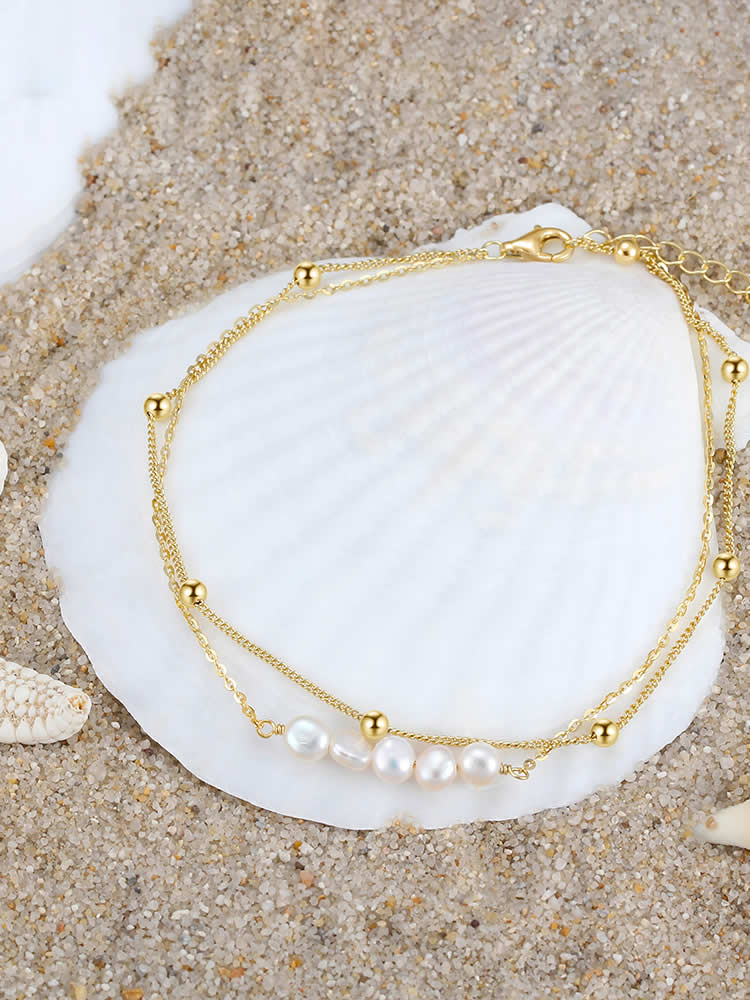 Bratara din Argint Glezna Gold Seafoam Glow