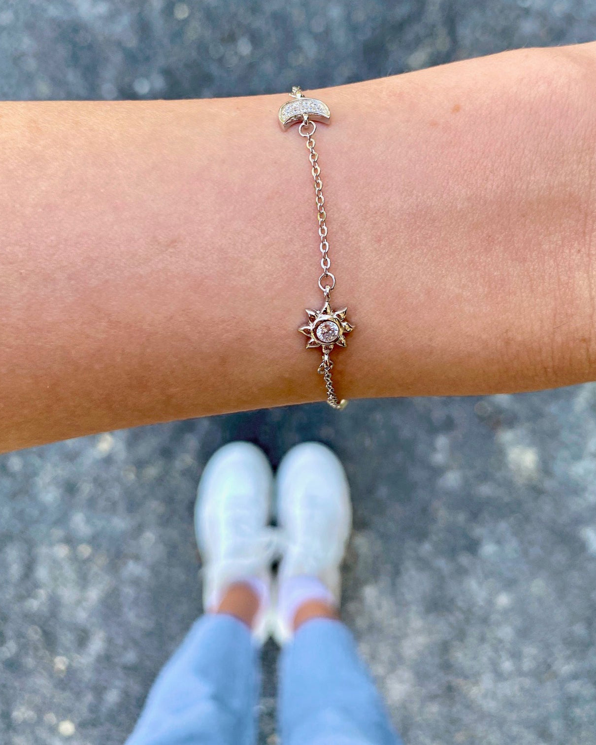 Bratara din Argint Moon Sun Stars