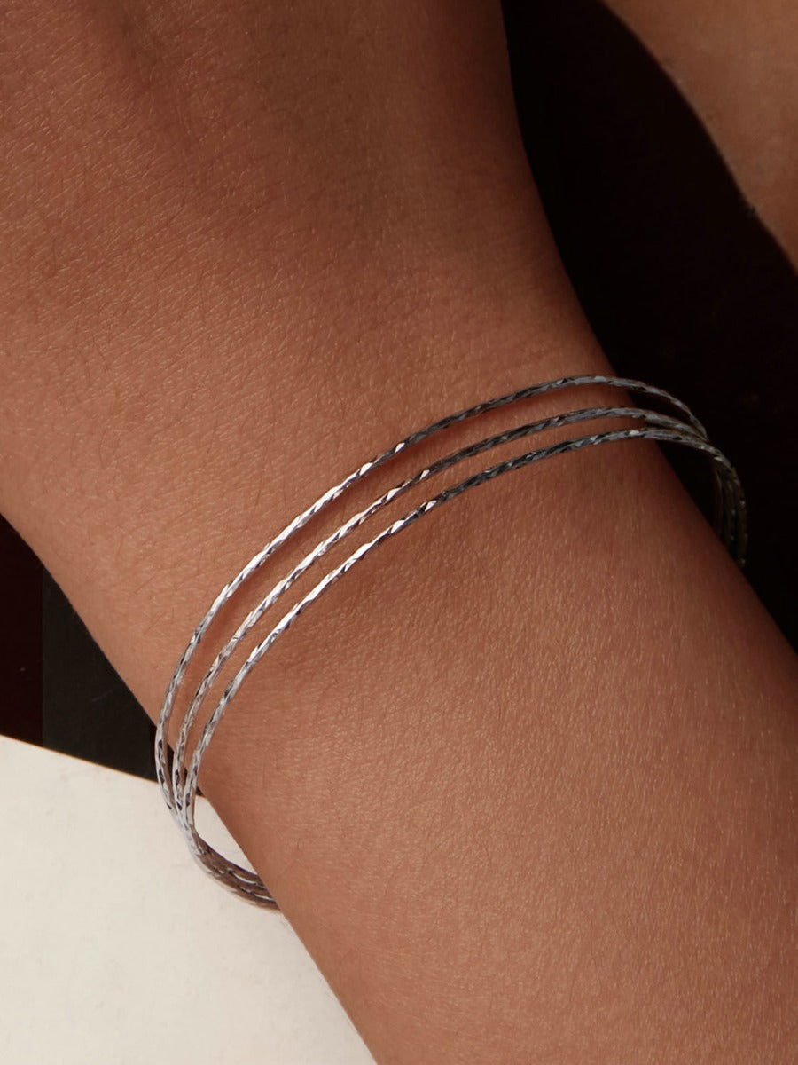 Bratara din argint Trio of Silver Whispers