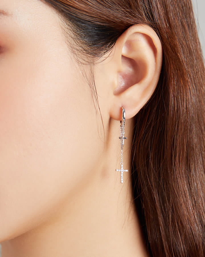 Cercei din Argint Shine Cross